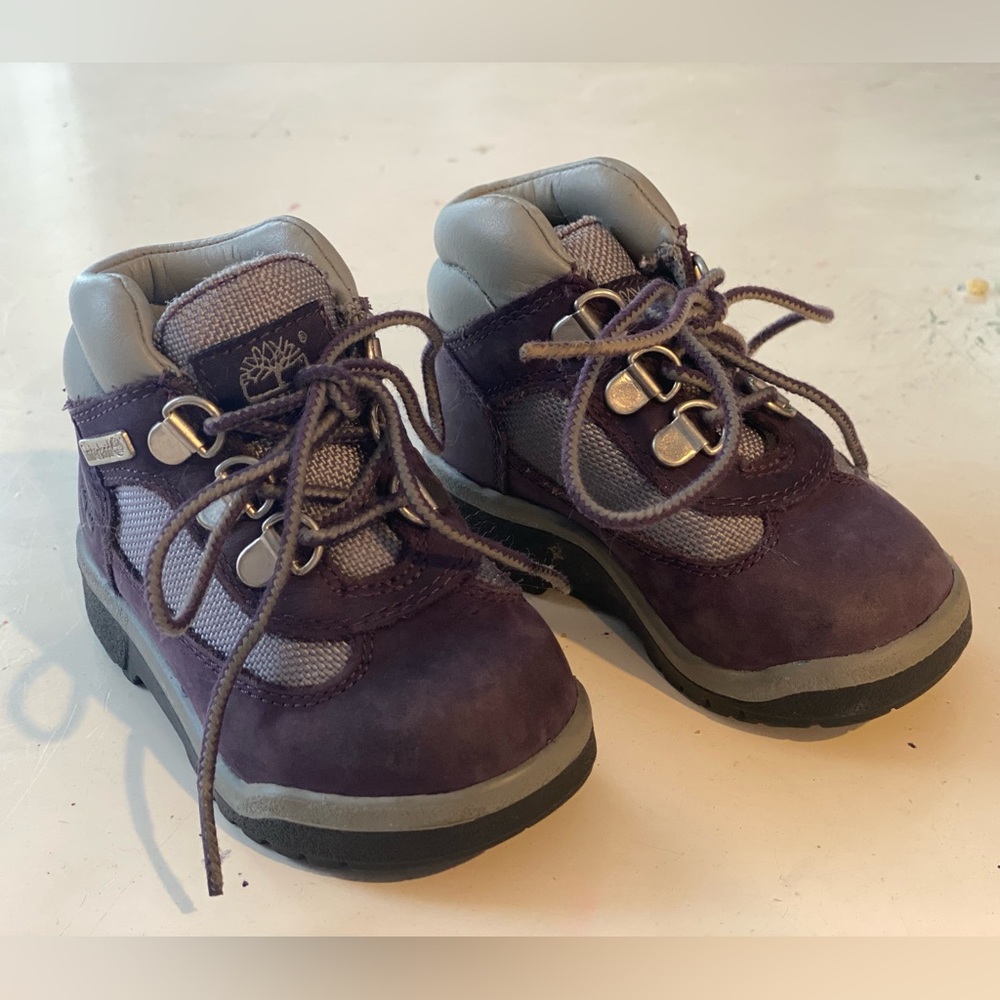 Kids purple Timberland Field Boot Sz 6 = approx 18mo